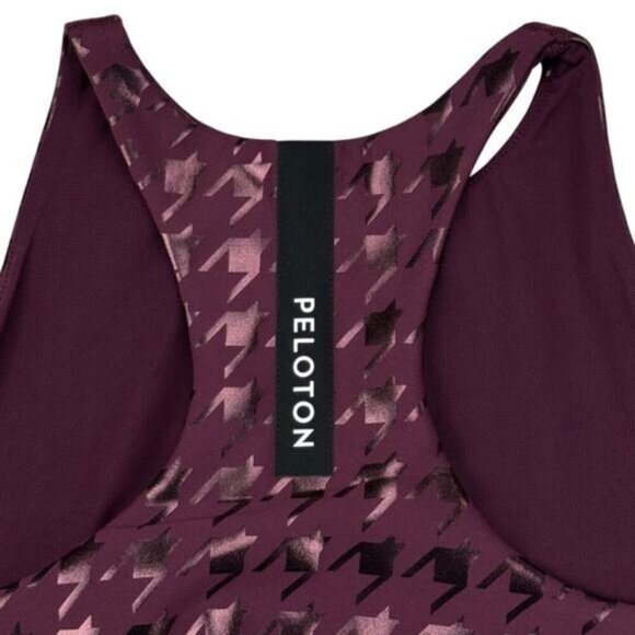 Peloton Printed Foil Houndstooth Sports Bra Size XS Plum - Picture 6 of 6